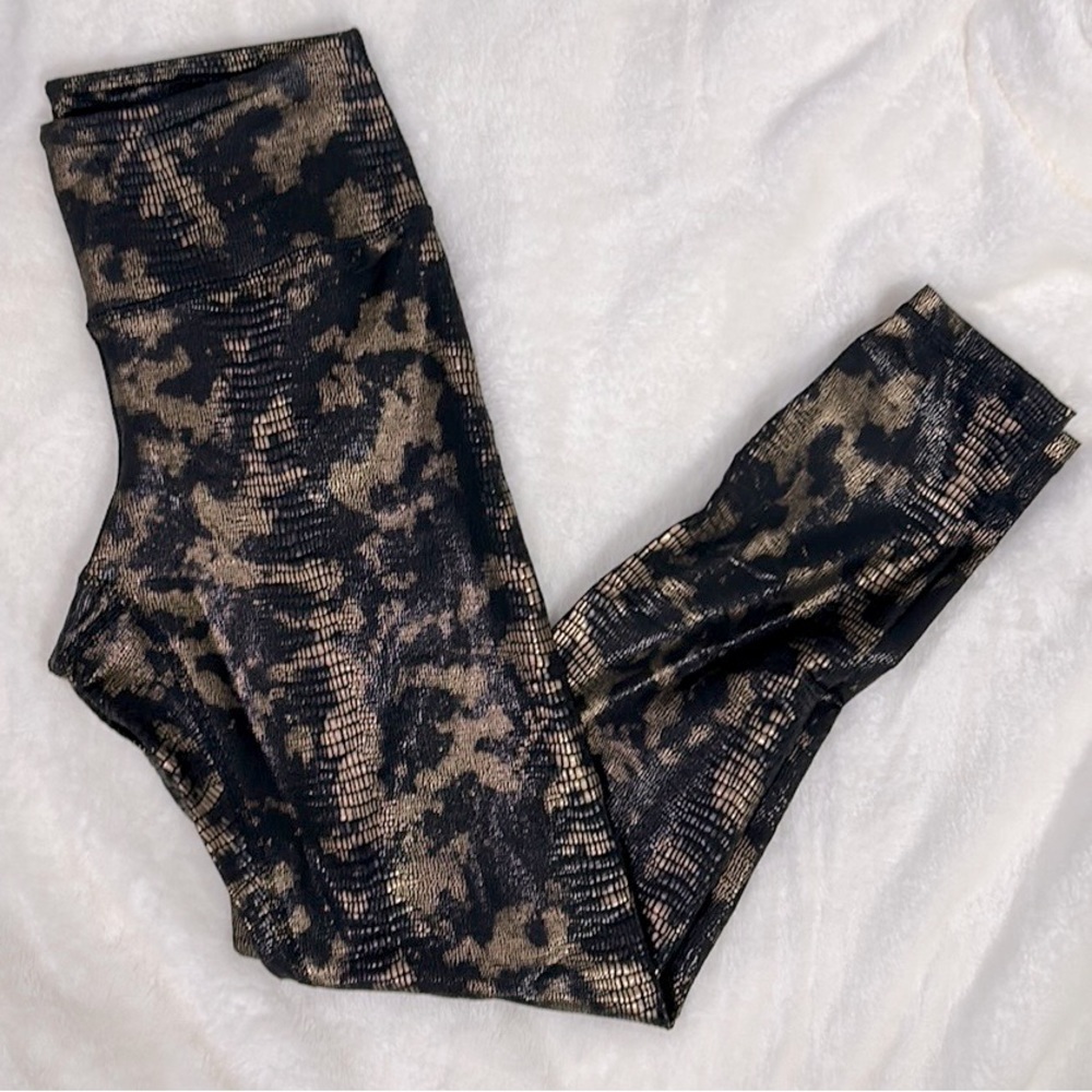 Rae Mode Python Gold Foil Full Length Leggings- S… - image 1